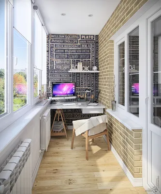 Интерьер балкона в квартире - впечатляющие идеи на 75 фото