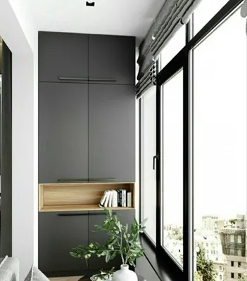 Дизайн балкона со шкафом - 69 фото