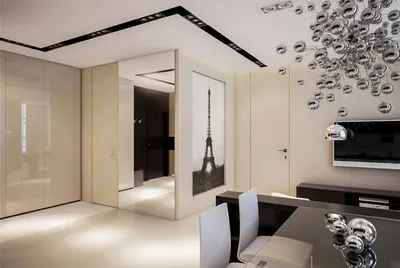Дизайн в стиле минимализм квартиры площадью 200 кв. м. на Мосфильмовской —  Roomble.com
