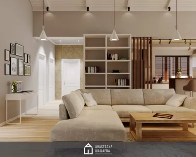 Дизайн гостиной со \"Вторым светом\" в стиле минимализм - Проект дома