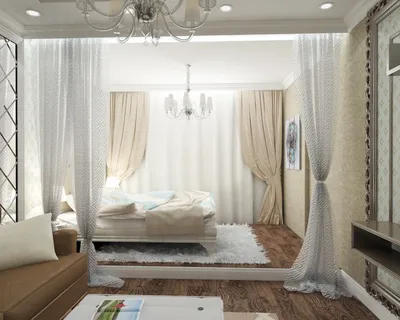Дизайн интерьера спальни и гостиной совмещенной в одной комнате: фото и идеи
