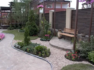 Фото дизайна возле дома | Ландшафтный дизайн заднего двора, Дизайн  озеленение, Идеи озеленения