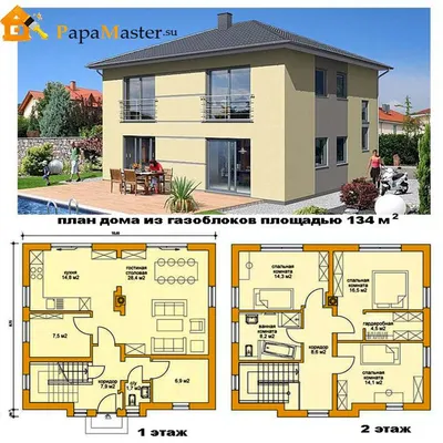 Удачно подобранный план двухэтажного дома — качество постройки и  функциональность помещений | Папа мастер!