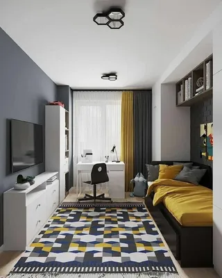 Дизайн узких комнат - 69 фото