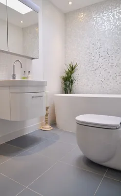 Фото ванных комнат в плитке после ремонта. Модные ванные комнаты 2020-2021  года: какие узоры, цвета и тенденции в тренде