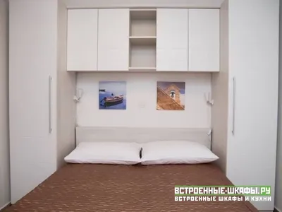Шкаф буквой П-вокруг кровати в спальной комнате - Пример работы №168