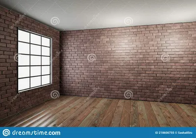 красная кирпичная стена с деревянным полом и большим окном. дизайн комнаты  в стиле лофт. пустая стена из красного кирпича Иллюстрация штока -  иллюстрации насчитывающей ðºoð½ñ ñ‚ñ€ñƒðºñ†ð¸ñ , oð¼: 218606755