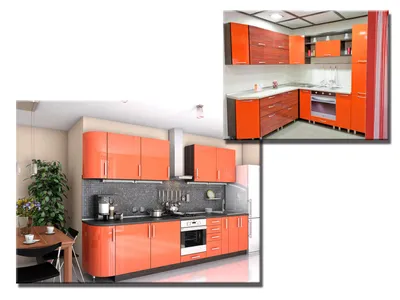 Оранжевые кухни: цены, купить гарнитур кухни оранжевого цвета в магазине  МебельОК