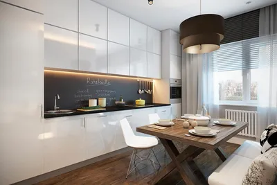 Кухня до потолка: дизайн современной кухни с высокими шкафами и антресолями  - 17 фото