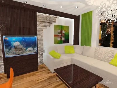 Дизайн квартир с аквариумом фото » Картинки и фотографии дизайна квартир,  домов, коттеджей