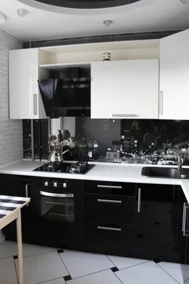 Черно-белая кухня - 89 фото красивого интерьера в лучшем цвете