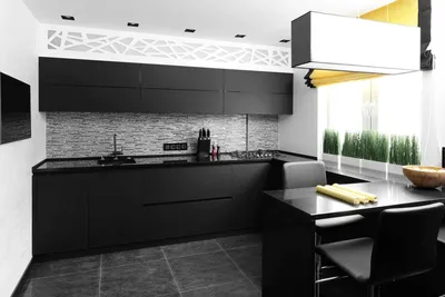 Кухня черно белая матовая дизайн - 40 фото