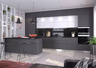 Дизайн—проект кухни в черно-белых тонах - реальные фото интерьеров от  Mr.Doors