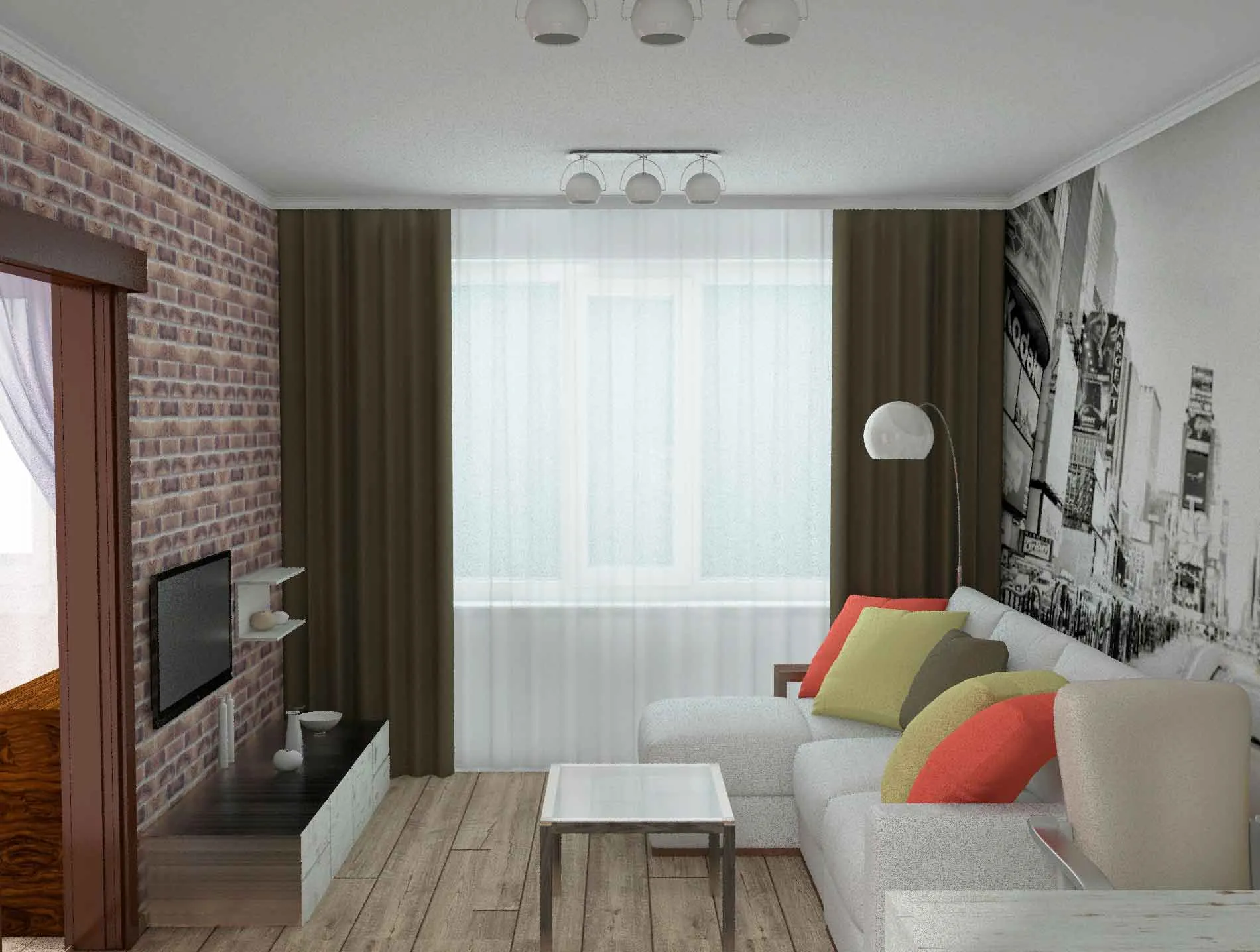 Современный интерьер панельной двухкомнатной квартиры