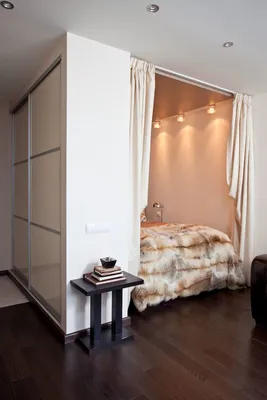 Дизайн однокомнатной квартиры: Маленькая студия со спальней, 33 кв.м. |  Небольшие пространства, Квартира, 1-комнатная квартира