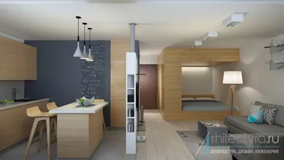 Дизайн-проект однокомнатной квартиры 33 кв. м