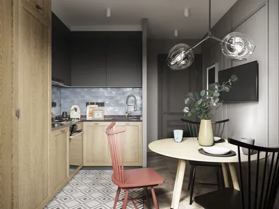 Дизайн однокомнатной квартиры с отдельной кухней - 30 фото