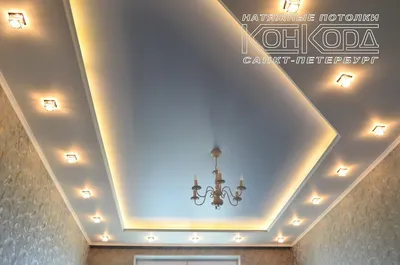 Натяжной потолок в гостиную: фото дизайна и цены в Санкт-Петербурге