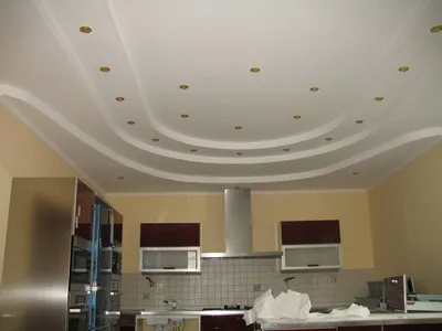 Потолок из Гипсокартона на Кухне: Фото, Дизайн, Монтаж