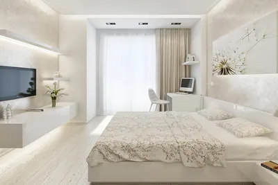 Дизайн прямоугольной спальни - 77 фото