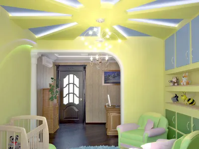 Потолки из гипсокартона в детской комнате — фото интерьеров — Дизайн,  отделка и ремонт квартиры