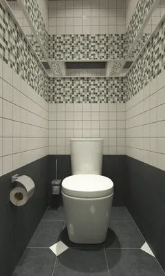 Туалет 1.5 м², стиль Минимализм: купить готовый дизайн-проект туалета в  стиле \"Минимализм\" для жк \"центральный\" - ReRooms