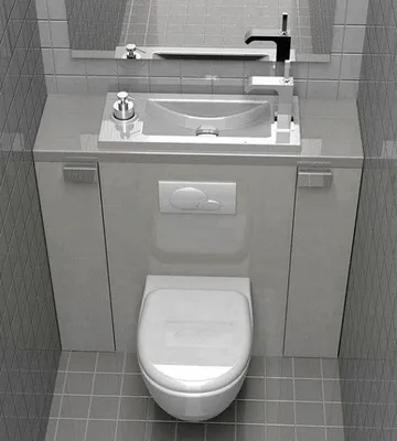 Дизайн туалета с раковиной - 64 фото