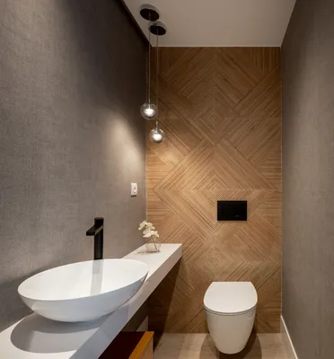 Туалеты с плиткой под дерево – 135 лучших фото-идей дизайна интерьера  туалета | Houzz Россия