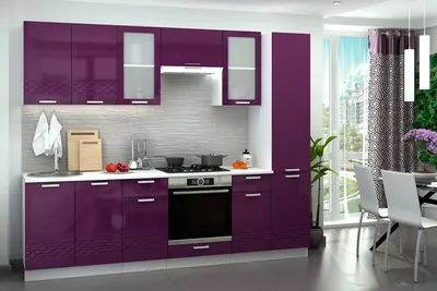 Фиолетовый и сиреневый кухонного гарнитура: с чем сочетать в интерьере