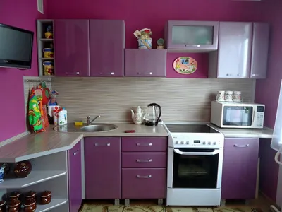 Фиолетовая кухня (54 фото): видео-инструкция по установке своими руками,  какие подобрать обои, стулья, кухонный гарнитур, уголок, дизайн, фото и цена