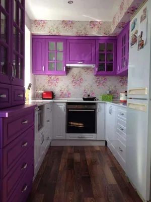 Фиолетовая кухня: 125 фото идей дизайна + правила идеального сочетания кухни  с фиолетовым оттенком