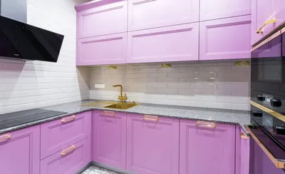 Купить кухню фиолетового цвета Ижевск Сиреневая Реальные фото дизайн в  интерьере