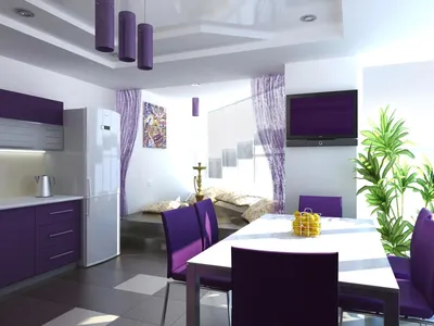 Дизайн фиолетовых кухонь: новости, дизайн и интерьер