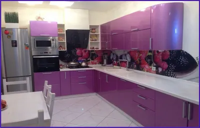 Кухня в фиолетовых тонах - 70 фото