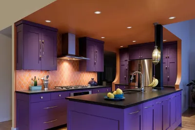 Фиолетовая кухня – стиль и неординарность в интерьере