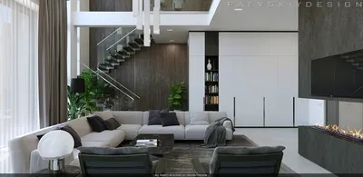 Дизайн современного частного дома хай-тек (Hi-Tech) - Заказать дизайн  проект интерьера виллы PAEVSKIYDESIGN