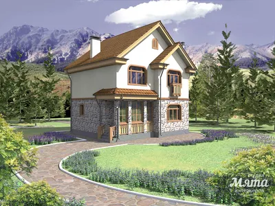 Дизайн фасада частного дома 100м2 в Щелкун | Студия дизайна интерьеров Мята  в Ханты-Мансийске