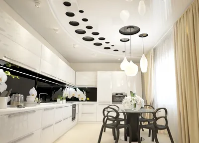 Двухуровневый потолок на кухне: 50 фото, современные идеи отделки