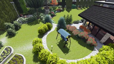 Ландшафтный дизайн садового участка 15 соток заказать по доступной цене в  Москве и Московской области
