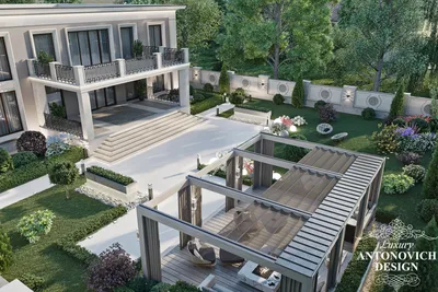 Ландшафтный дизайн территории дома под Киевом ⋆ Студия дизайна элитных  интерьеров Luxury Antonovich Design