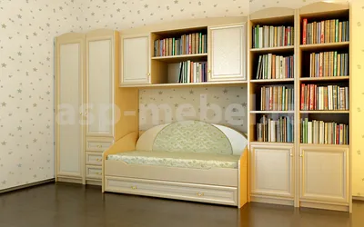 Шкаф и книжные полки для детской dets_5 | Купить детская мебель на заказ по  доступным ценам от производителя в Москве