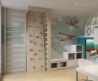 Шведская стенка в детской | Игровая комната дизайн, Комната для мальчика  дизайн, Интерьер