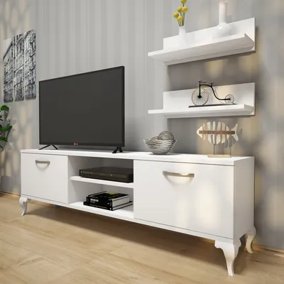 Тумба под ТВ Home белый - купить в интернет-магазине мебели Decorall.kg.  Характеристики, фото и отзывы