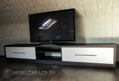 Черно-белая тумба под телевизор KT98 под заказ в Минске
