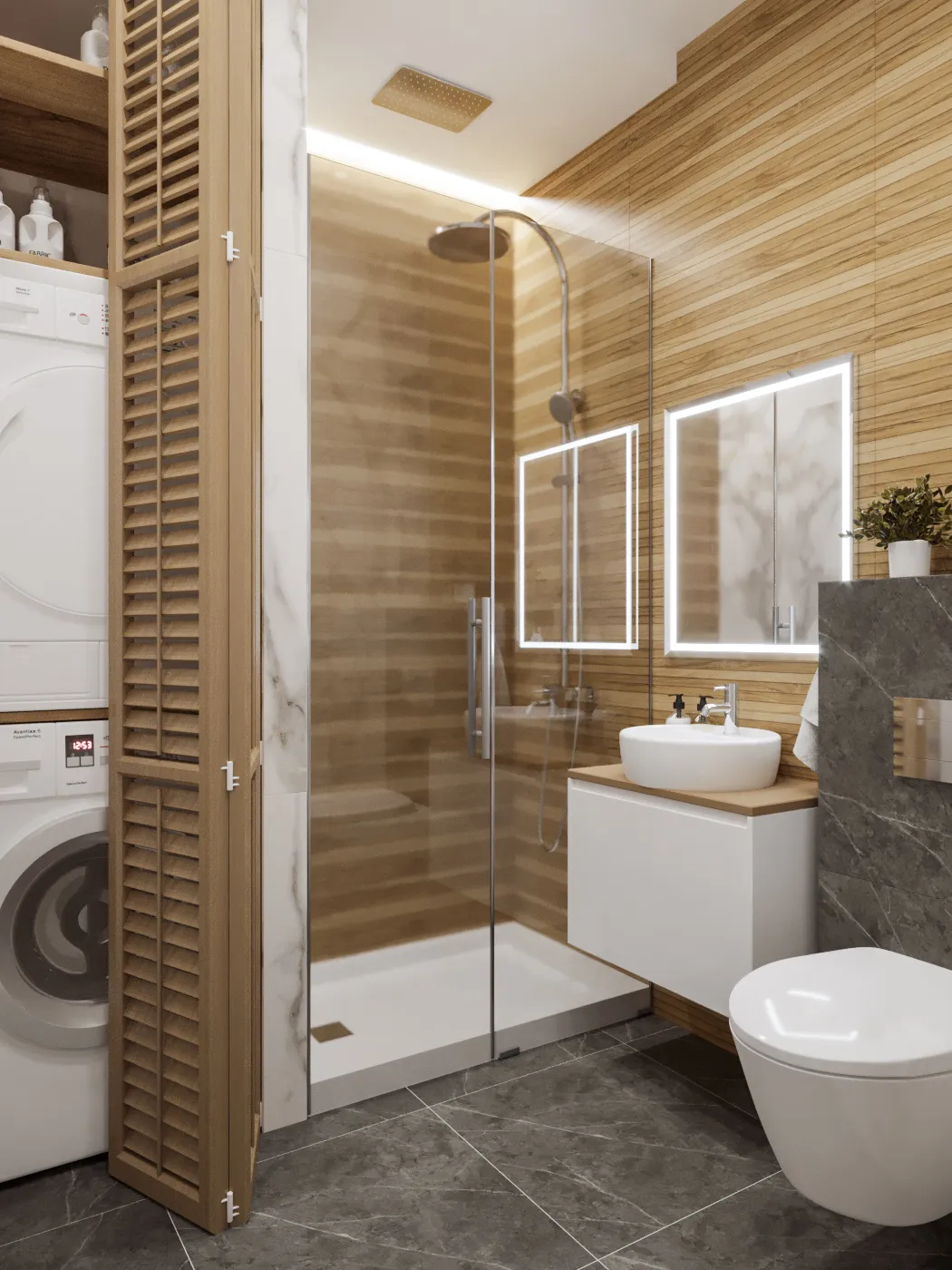 Дизайн ванной комнаты с душевой кабиной - 60+ реальных фото