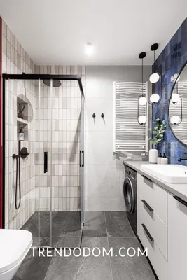 Дизайн ванной с душевой — 102 фото на сайте TrendoDom | Round mirror  bathroom, Design, Bathroom mirror