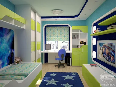 Интерьер детской комнаты для мальчика \"Глобус\" | Строительная компания  Премиум