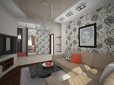 Дизайн гостиной в трехкомнатной квартире в Москве - LUXER Design