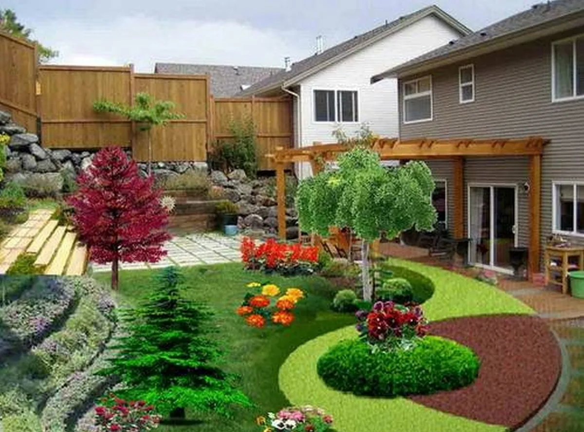 Ландшафтный дизайн частного дома своими руками с 30 фото дворов