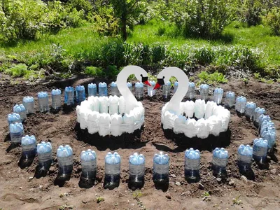 Клумбы из пластиковых бутылок своими руками: фото и видео инструкция